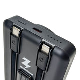 Zmartgear Powerbank Pro 6-in-1 with 18W / 10.00mAh / Wireless Charging / Built-in USB-C & Lightning Cable / Kickstand - Black